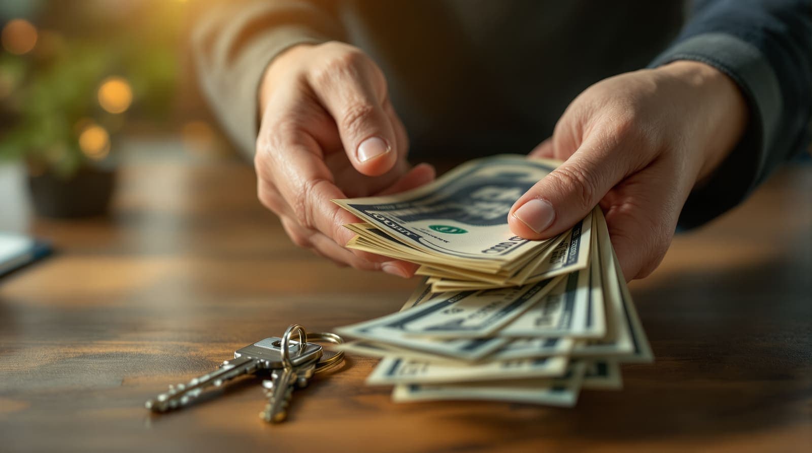 An investor receiving cash after a cash-out refinance
